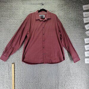 Gentlemens Outfitters Shirt Mens 2X Burgundy Red Button-Down Long Sleeve